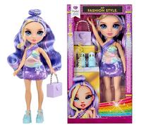 RAINBOW HIGH My Fashion Style Doll - Violet - Muñeca de Moda Coleccionable y articulada de 28 cm Color Morado con Conjunto de Ropa, Bolso y Zapatos, Juguete para +4 años