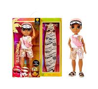 RAINBOW HIGH Pacific Coast - Finn Rosado - Muñeco de Moda con Outfit, Tabla de Surf y Soporte para Muñeca - Incluye Bolso Bandolera, Accesorios para Piscina y más - Edad: 6+ años