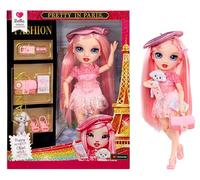 RAINBOW HIGH Pretty in Paris Fashion Doll - Bella Parker - Muñeca de Moda Coleccionable y articulada de 28 cm Color Rosa con Mascota, Bolso y Accesorios, Juguete para +4 años