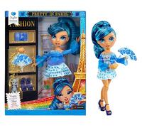 RAINBOW HIGH Pretty in Paris Fashion Doll - Skyler Bradshaw - Muñeca de Moda Coleccionable y articulada de 28 cm Color Azul con Mascota, Bolso y Accesorios, Juguete para +4 años