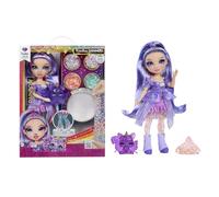 RAINBOW HIGH Rainbow Shimmers con Slime - Violeta, Púrpura - Muñeca de Moda de 28 cm, Viene con un Kit de Limo y una Ardilla de Mascota, Apto para Niños Mayores de 4 Años