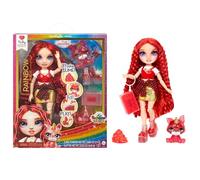 Rainbow High Ruby, rojo con kit de limo y mascota, muñeca de moda brillante de 11 pulgadas con limo brillante, mascota mágica de Yeti, accesorios de juego divertidos, gran regalo de juguete para niñas