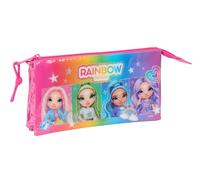 Rainbow High Shine - Portatodo Triple, Estuche Infantil, Estuche Niño, Ideal para Niños en Edad Escolar, Cómodo y Versátil, Calidad y Resistencia, 22x3x12 cm