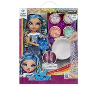 RAINBOW HIGH Rainbow Shimmers con Slime - Skyler, Azul - Muñeca de Moda de 28 cm, Viene con un Kit de Limo y un Conejito de Mascota, Apto para Niños Mayores de 4 Años