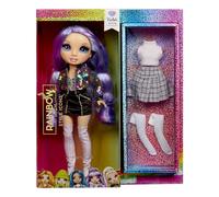 RAINBOW HIGH Style Icons Violet - Muñeca de 28 cm con Pelo Largo Que se Puede Cepillar, Viene con un Segundo Outfit, a Juego, y un Segundo Par de Zapatos, Flexible con 13 Puntos de Articulación