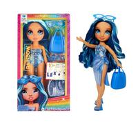 RAINBOW HIGH Swim & Style - Skyler (Azul) - Muñeca de 28 cm con Envoltorio Radiante y +10 Estilos - Traje de Baño Extraíble, Sandalias, Accesorios de Juego - para Niños y Niñas de 4-12 Años
