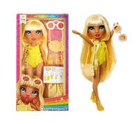MGA Entertainment Muñeca Rainbow High Sunny Nadar & Estilo abrigo brillante, 27,9 cm Amarillo