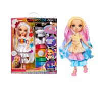 RAINBOW HIGH Watercolour & Create DIY Muñeca de Moda con Acuarelas Lavables y Kit de Tinte - Ojos Marrones, Pelo Rizado, Top y Zapatos Extra - Colorea, CREA, Juega, Aclara y Repite - Niños 4-12+ Años