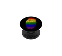 Rainbow Huella Digital Orgullo LGBTQ Identidad Igualdad Amor PopSockets PopGrip Adhesivo