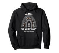 Rainbow In May We Wear Gray Brain Cancer Awareness Month Sudadera con Capucha