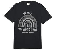 Rainbow In May We Wear Grey Brain Cancer Awareness Month Comfort Colors Adult Heavyweight T-Shirt