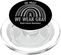 Rainbow In May We Wear Grey Brain Cancer Awareness Month PopSockets PopGrip para MagSafe