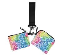 Rainbow Irregularity - Monedero doble para tarjetas de crédito, cartera de gran capacidad, organizadores de dinero para mujer con correa de muñeca para el trabajo, viajes, 2 paquetes, Irregularidad