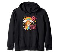 Rainbow Joyful Octavo Cumpleaños Niña Sudadera con Capucha