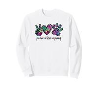 Rainbow Leopard Print Decor For Dog Mom Pink Peace Love Paws Sudadera