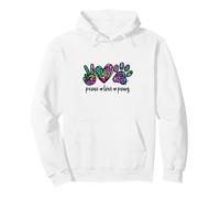 Rainbow Leopard Print Decor For Dog Mom Pink Peace Love Paws Sudadera con Capucha