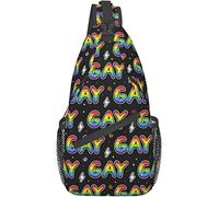 Rainbow LGBT Gay Pride Plaid Crossbody Sling Mochila Sling Bag Travel Senderismo Chest Bag Daypack para Hombres Mujeres