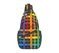 Rainbow LGBT Gay Pride Sling Backpack, Bandolera Multiusos para el Pecho, Bandolera, Viaje, Senderismo, Mochila para Hombres y Mujeres