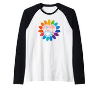 Rainbow LGBTQ Pride Disabled Wheelchair Heart Flower Petals Camiseta Manga Raglan