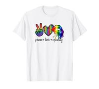 Rainbow Lips Leopard Heart Decor Women Peace Love Equality Camiseta