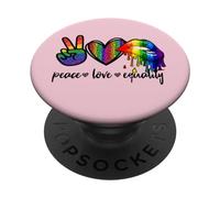Rainbow Lips Leopard Heart Decor Women Peace Love Equality PopSockets PopGrip Adhesivo