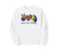 Rainbow Lips Leopard Heart Decor Women Peace Love Equality Sudadera