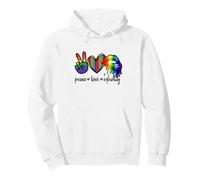 Rainbow Lips Leopard Heart Decor Women Peace Love Equality Sudadera con Capucha