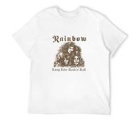 Rainbow Long Live Rock 78 Ritchie Blackmore Men T-Shirt White Unisex Tops Casual tee XL