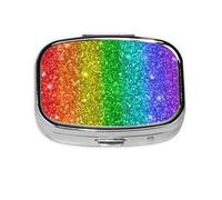 Rainbow Looks Like with Sequin, Pastillero Meta, 2 compartimentos, organizador portátil