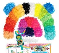 Rainbow Loom: AutoLoom - Paquete de recambio: Neon - Kit de manualidades de pulsera, 11,000 bandas de goma en 22 colores vibrantes, 1 telar automático, juego de actividades de joyería, niños de 7 años