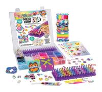 Rainbow Loom Duo Mega Loom - Juego de pulseras con 2 telares Mega Mighty - Exclusive Amazon - 3800 gomas elásticas, cuentas y dijes para niños y adolescentes