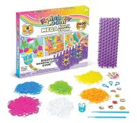 Rainbow Loom: Mega Mighty Loom - Kit de manualidades de joyería de banda de goma, juego de telar grande para diseños intrincados de pulseras con bonitos abalorios, ganchos y clips, para niños de 6
