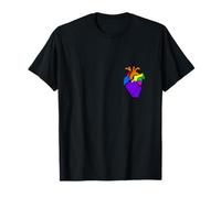 Rainbow Love Pride Apparel Fiesta del Orgullo Gay LGBT Regalo retro del corazón Camiseta de Orgullo LGBT Unisex S Manga Larga Multicolor Arco Iris T-Shirt S