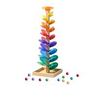 Rainbow Marble Race, Pista Interactiva de Madera, Juego de Construcción Educativa 22,5 x 22,5 x 72 cm, Conjunto de Construcción de Árbol Musical para Desarrollo del Cerebro y Juego Creativo,