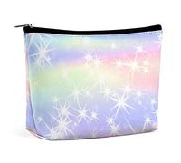 Rainbow Mermaid Rainbow Bolsa de Maquillaje con patrón de Unicornio, Bolsa de Maquillaje de Viaje, Bolsa de Maquillaje de Cuero PU, Bolsa de cosméticos para Bolso, Bolsa de Aseo portátil, Bolsas de