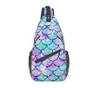 Rainbow Mermaid Scale Sling Bag Senderismo Mochila Crossbody Hombro Mochila Travel Chest Pack para Hombres Mujeres