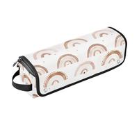 Rainbow Minimal White Hot Hair Tools Bolsa de viaje para rizador, plancha plana, secador de pelo, organizador de herramientas de peinado, regalos para mujeres, tapete resistente al calor, esencial