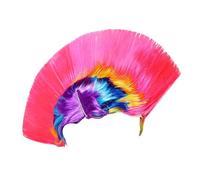 Rainbow Mohawk Wig | Colorful Punk Cockscomb Hairpiece | Unisex Mohican Cosplay Hairstyle Wig | Masquerade Party Costume Hair Accessory | Carnival Festival Halloween Adult Use Premium Ed of