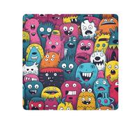 Rainbow Monsters - Paño autoadhesivo mágico para cámara de lentes, protector de lentes, bolsa de maquillaje, 13.8 x 13.8 pulgadas, multicolor, 17.7x17.7in, moderno