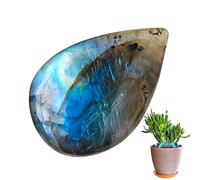 Rainbow Moonstone: natural, en forma de hoja, pulida, de mano de caída de agua lisa, cena de energía curativa | Mineral de colección para pulseras caseras, collares, joyeros