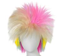 Rainbow Mullet Wig - 25cm Synthetic Hair Costume | Gradient Punk Style | Mullet Costume Wig - 25cm Heat Resistant Fiber | Multicolor Gradient Hairpiece | Straight Styling | For Halloween Cosplay Car