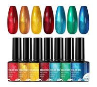 Rainbow Nail Polish, 7-Piece Neon Colors, 8ml Glossy Finish, Professional Quality, Long Lasting Gel Manicure for Styling, Detailing, Lining, Daily Use, Travel, Holiday, Salon, Home, Beauty