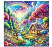 Rainbow Nature Landscape Jigsaw Puzzle 300 Pieces 35x35cm/14x14inch, Difficult Jigsaw Puzzles for Adults 300, Beautiful Art Work, Great Festive Puzzle Gift for Men/Women