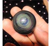 Rainbow Obsidian Crystal Ball Stone Gemstone Great for Home Decoration Stone1pc Ornaments (Size : 4cm)