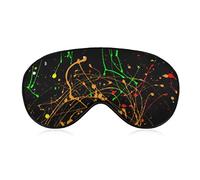 Rainbow of Neon Paint Splatters Sleep Masks Eye Cover Blackout con correa elástica ajustable Night Blindfold para mujeres, hombres, yoga, viajes, siesta