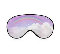 Rainbow on Sky Sleep Mask Unicorn Cloud Blindfold para dormir Elástico Blackout Eye Mask Cover para toda la noche de sueño, viaje y siesta