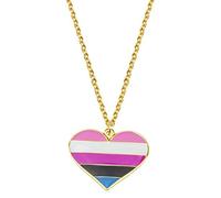 Rainbow Pansexual Transgénero Asexual Bisexual Sun Set Lesbiana no binaria Polisual Gender Fluido Collar LGBT Collar Gay Pride Gift Rainbow Pride Collar LGBT Joyería Orgullo Regalo, Oro
