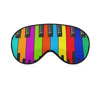 Rainbow Piano Keyboard Funny Sleep Eye Mask Soft Blindfold Eye Cover con correa ajustable Night Eyeshade para hombres y mujeres