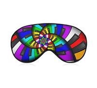 Rainbow Piano Keyboard Sleep Mask Blindfold Espiral Música Ajustable Super-Smooth Soft Eye Mask Cover para Hombres Mujeres Viajes y siesta