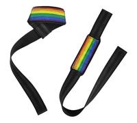 Rainbow Pride Flag Gay Lgbt Orgullo Día del Orgullo Desfile del Mes, Muñequeras Comunitarias Lgbtq y Correas de Levantamiento Muerto Antideslizante de 26 pulgadas para levantamiento de pesas